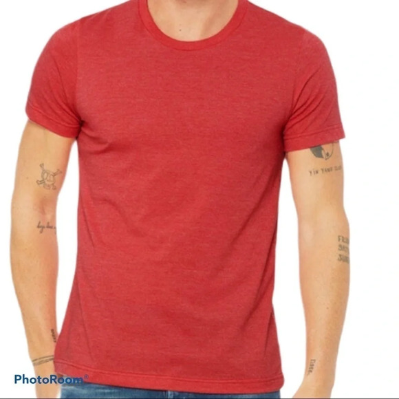 Basic  Red comfy stretchy short sleeve Unisex T-shirt M - Picture 1 of 9